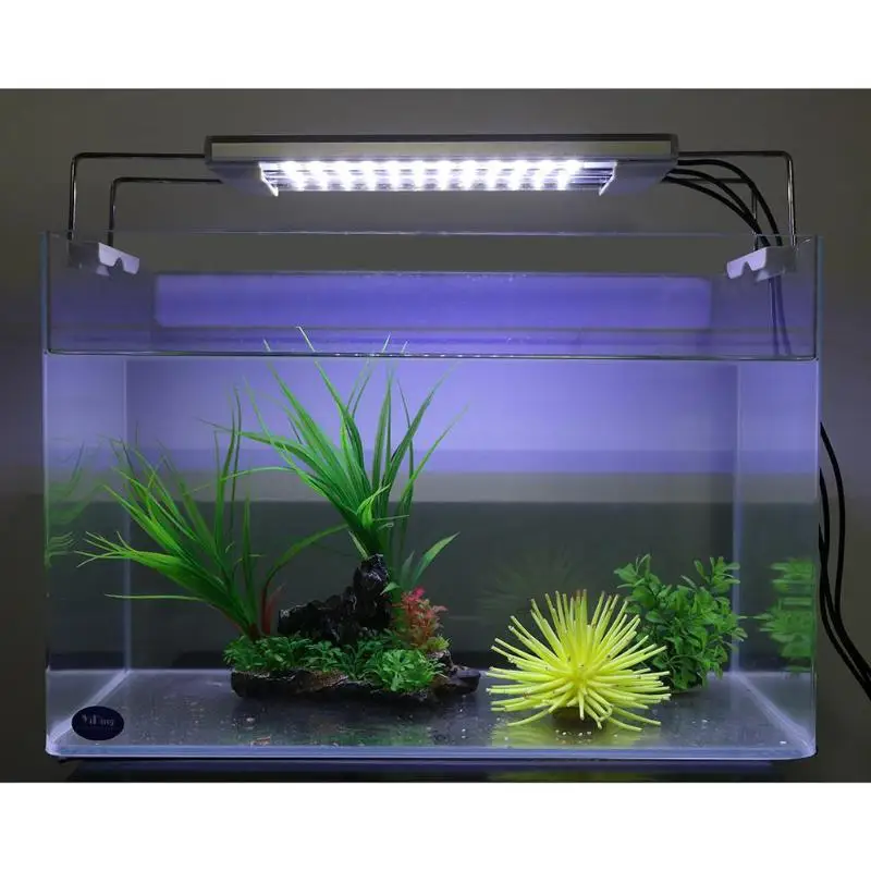 

New Fish Tank Lamp 36 LED Aquarium Light 7.5W Blue/White Submersible Waterproof Fish Tank Lamp EU/US Plug