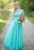 Aqua Blue Bridesmaid Dresses Sequins Chiffon Summer Wedding Guest Dress