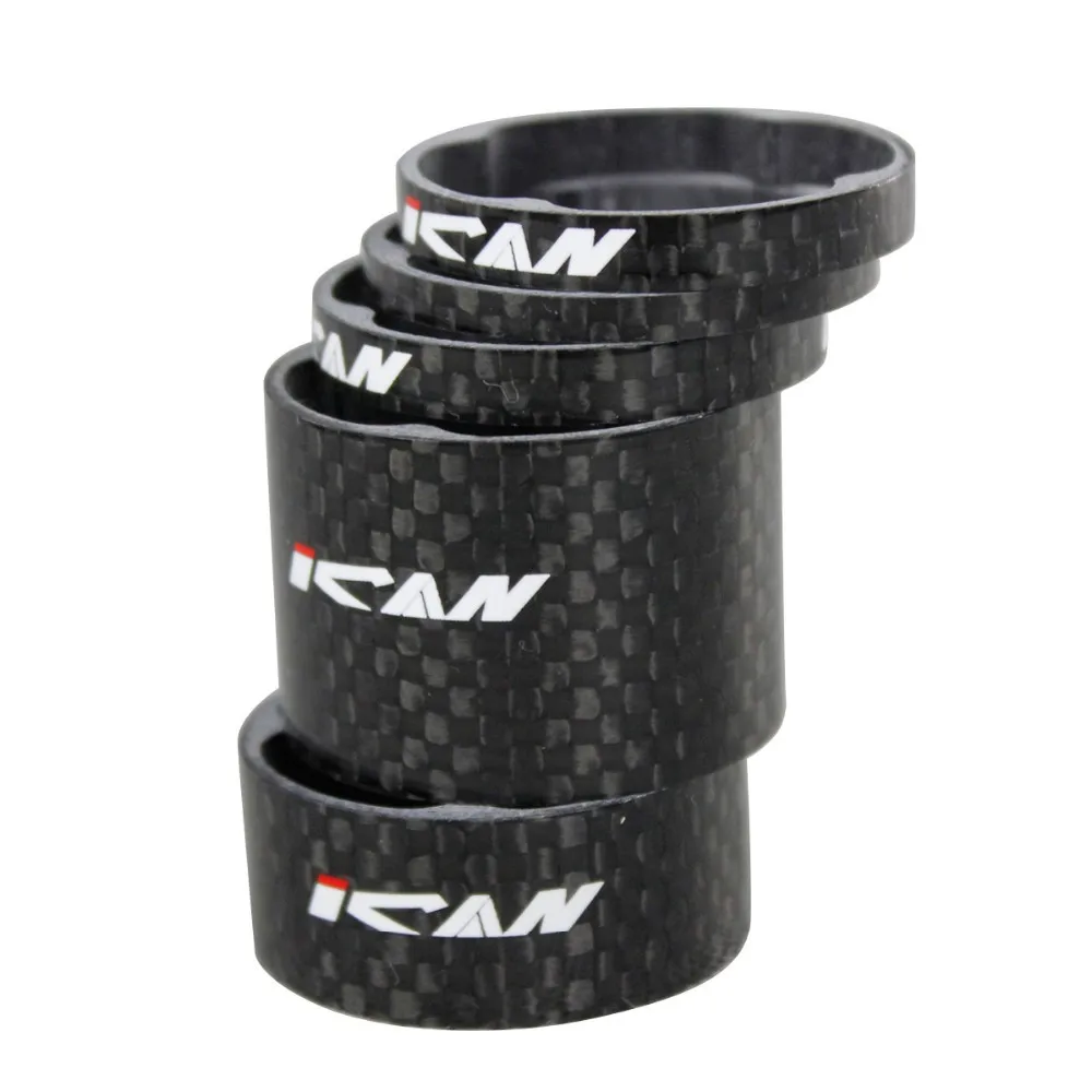 ICAN Super light bike carbon spacer 2x5mm/3mm/15mm/25mm 3k-glossy carbon bike spacer ican brand free shipping SC02-SL