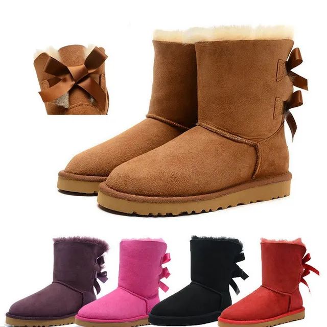 Ladies Mujer Leather Real Sheepskin Winter botas Warm Bailey Button Zapatos Size Ladies Mujer Winter Leather Real Sheepskin Winter Mujer botas Warm Bailey Button Zapatos Size f05664