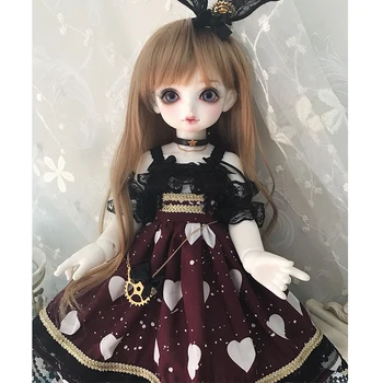 

Doll clothes 1/4 1/6 doll dress suspender dress for 1/6 1/4 BJD SD doll accessories dress+hair decoration+bag+arm&neck decoratio
