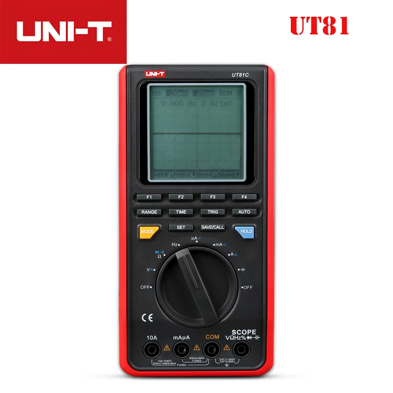 

UNI-T UT81B/UT81C Digital Multimeter Oscilloscope Real-Time Sample AC/DC USB LCD Meter Tester Scope Diode Input Sensitivity