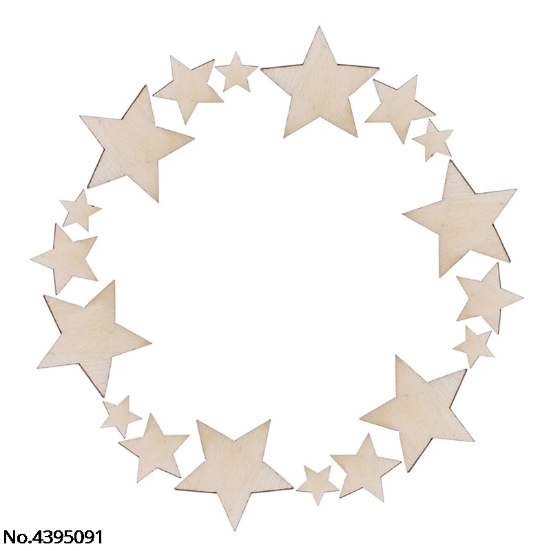 

100pcs Wooden Mixed Wood Mini Stars Craft Scrapbooking Wedding Table Decor DIY