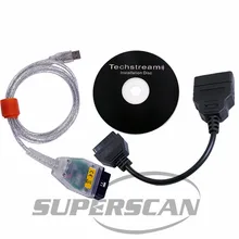 MINI-VCI J2534 TOYOTA TIS Techstream MINI VCI OBD2 odb2 OBD-ii OBD 2 Diagnostic Tool with Toyota 22pin 22 pin Cable