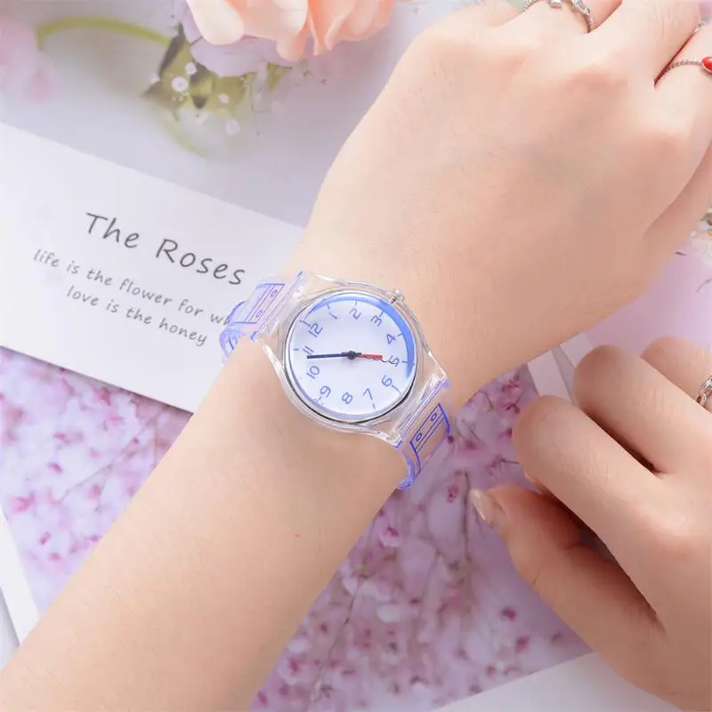 

Christmas Gift Fashion Women Watch Girls Wristwatches Transparent Strap Quartz Watches Casual Decor Femme Relogio Feminino