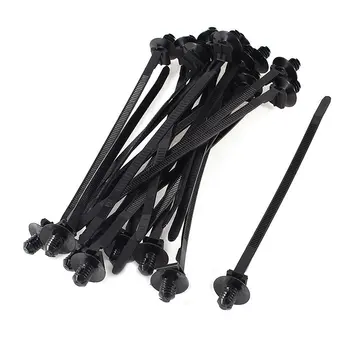 

Nylon Push Mount Car Dome Cable Zip Tie, 162mm Length, 20 Pcs, Black