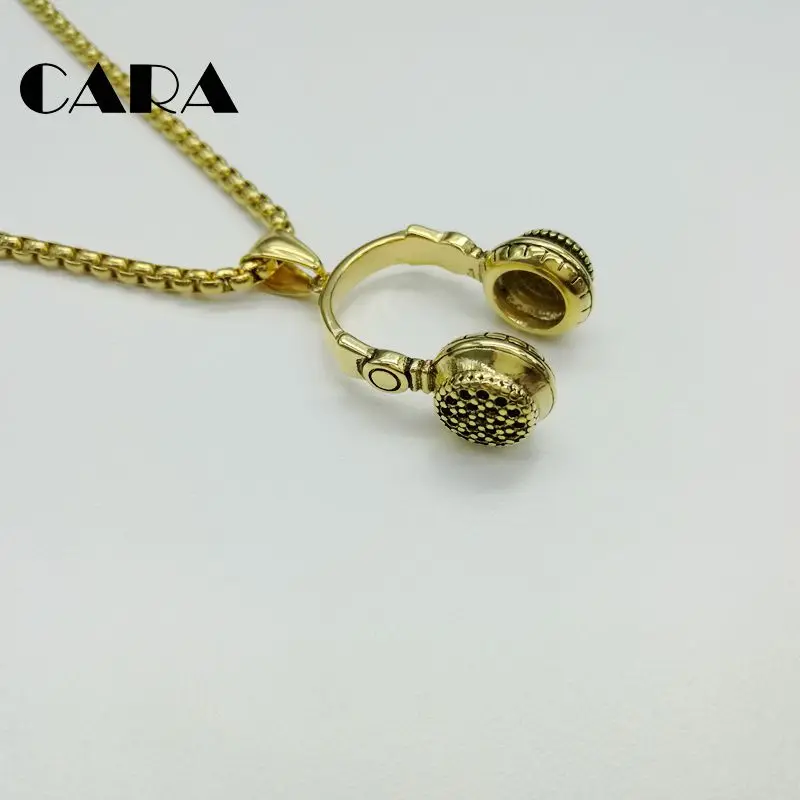 Hip Hop Jewelry Men Necklace 316L Stainless Steel Music Headphone Pendant Necklaces 2019 Fashion Cool Mens Jewelry CARA125