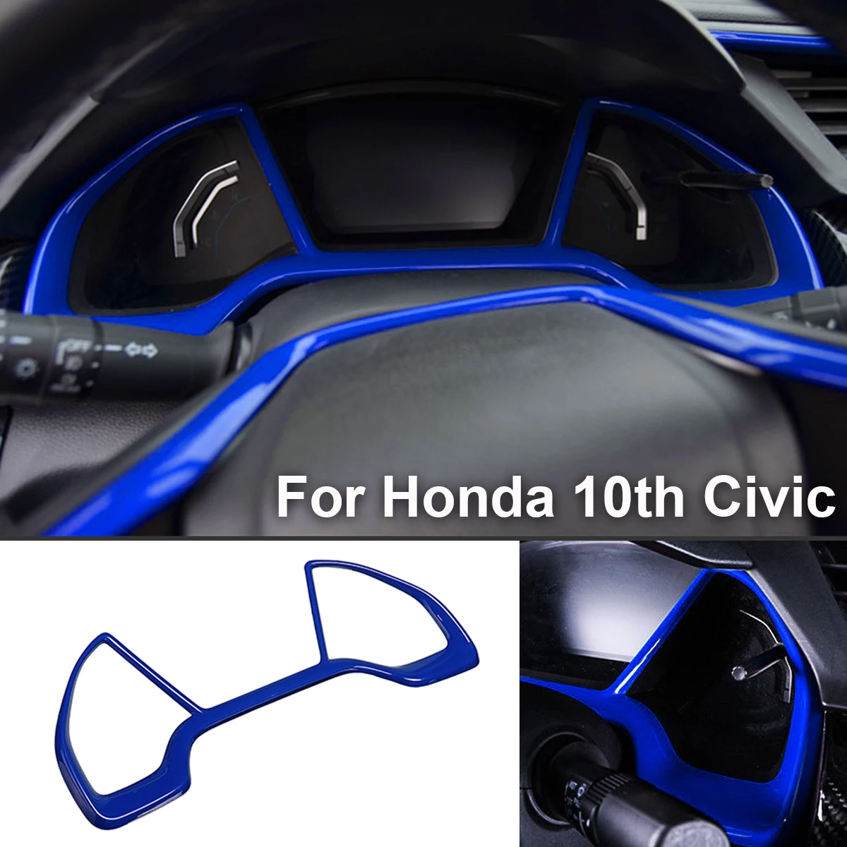 

Blue Dashboard Decorative Frame Trim for Honda 10th Ci vic Hatchback Si Cou pe Sedan Auto Interior Mouldings Fitting Car Sticker