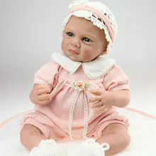 Cute 50-55 cm Silicone Reborn Baby Girl Doll Real Looking Lifelike Sleep Newborn Baby Doll Best Gift to Kid Toys Baby brinquedos