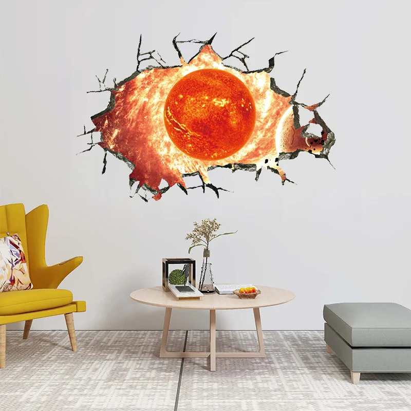

Wall Sticker Solar System Background Decoration Durable for Home Living Room Cafe LBShipping