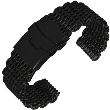 LPWHH Net Weave Stainless Steel Watchband 18mm 20mm 22mm 24mm Metal Buckle Watches Strap Bracelet Women Black Silver Rose Gold