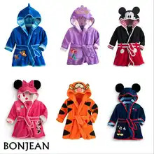 Bebê meninos robe para meninas 2019 crianças roupão minnie mickey macio veludo robe pijamas coral bebê crianças roupas quentes 2-6y