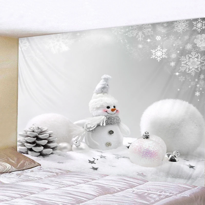 

Xmas Art Snowman Ornamentation Christmas Art Tapestry 2019 New Style Bohemian Thin Polyester Yoga Shawl Mat Table Cloth