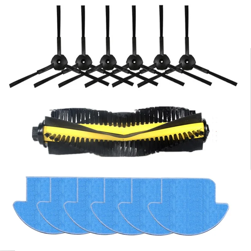 6x Mop cloth +1x Main roller brush +6x Side brush replacement kit for ilife v7s ilife v7s pro robot vacuum cleaner spare parts 6x Mop cloth +1x Main roller brush +6x Side brush replacement kit for ilife v7s ilife v7s pro robot vacuum cleaner spare parts