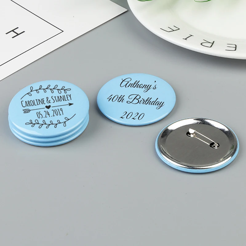 100pcs Personalized Wedding Button Pin Engagement Bachelorette Party Badge Birthday Celebration Badges Pins 58mm 2.25&quot | Дом и сад
