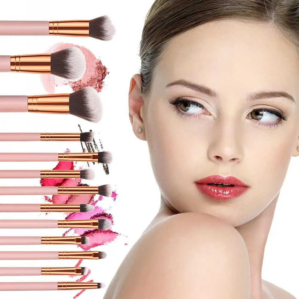 13pcs Pink Professional Makeup Brushes Set Foundation Powder Blusher