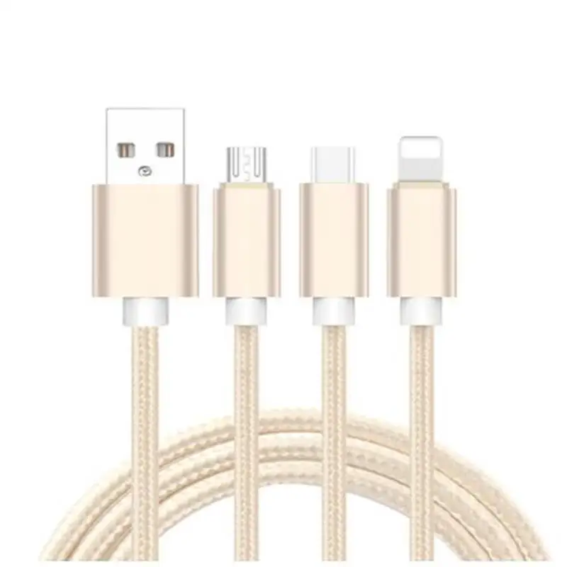 

Android mobile three in one data line TYPE-C, one drag three power lines, aluminum alloy braided line.