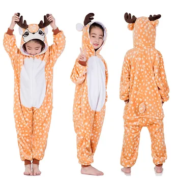 kigurumi Kids Pajamas Animal Pajamas Cosplay Panda Unicorn lion Cartoon Winter Warm Children Pajama onesies