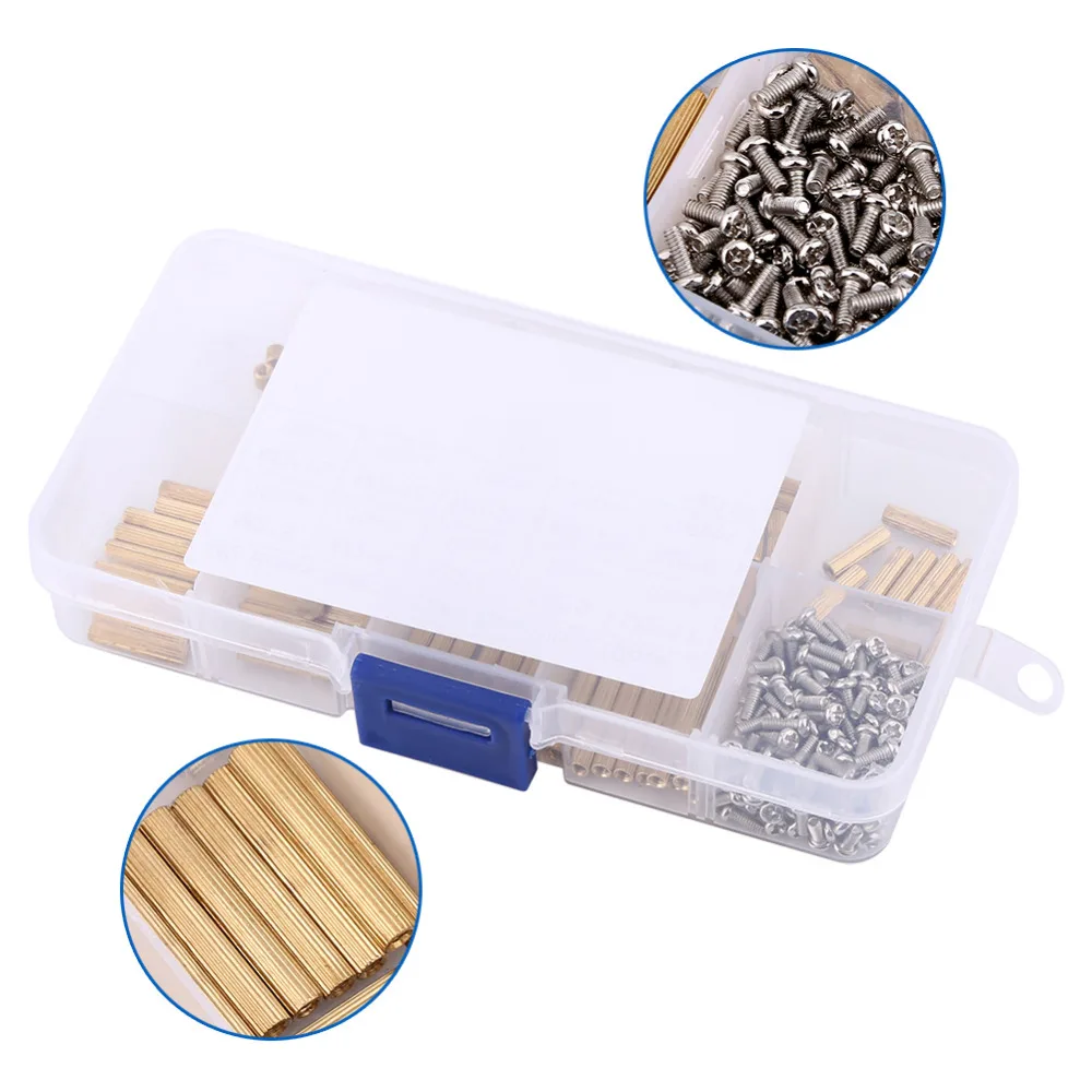 270pcs M2 Brass Female Female Standoff and Screws Assortment Kit Motherboard Standoff, PCB