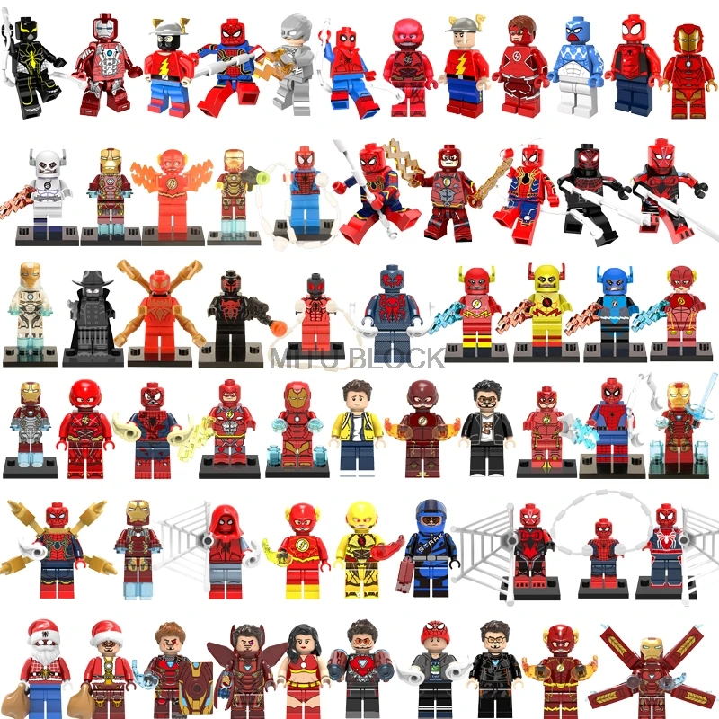 Фигурки супергероев Marvel, Человек-паук, муравей, Бэтмен, Железный человек, строительные блоки, мини-кубики