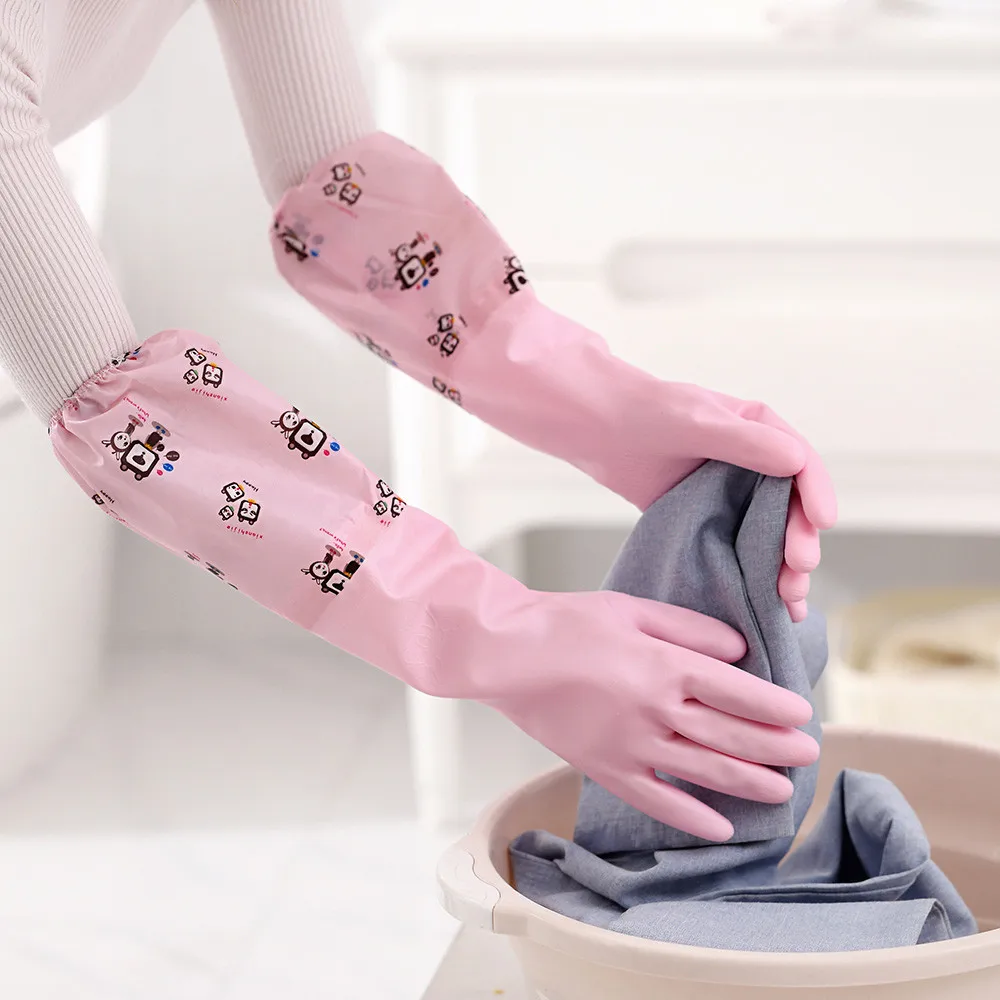Waterproof  Velvet Gloves Wash Dishes Dishwashing House Cleaning Dropshipping Mar04