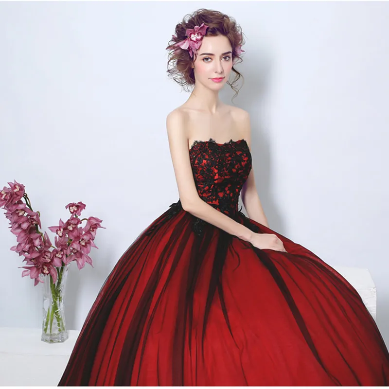 aliexpress: comprar abule boda vestido rojo vino negro de tren