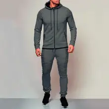 Плюс размер мужской комплект для бега Лоскутная спортивная куртка для бега 2 шт спортивный костюм толстовки Толстовка Брюки