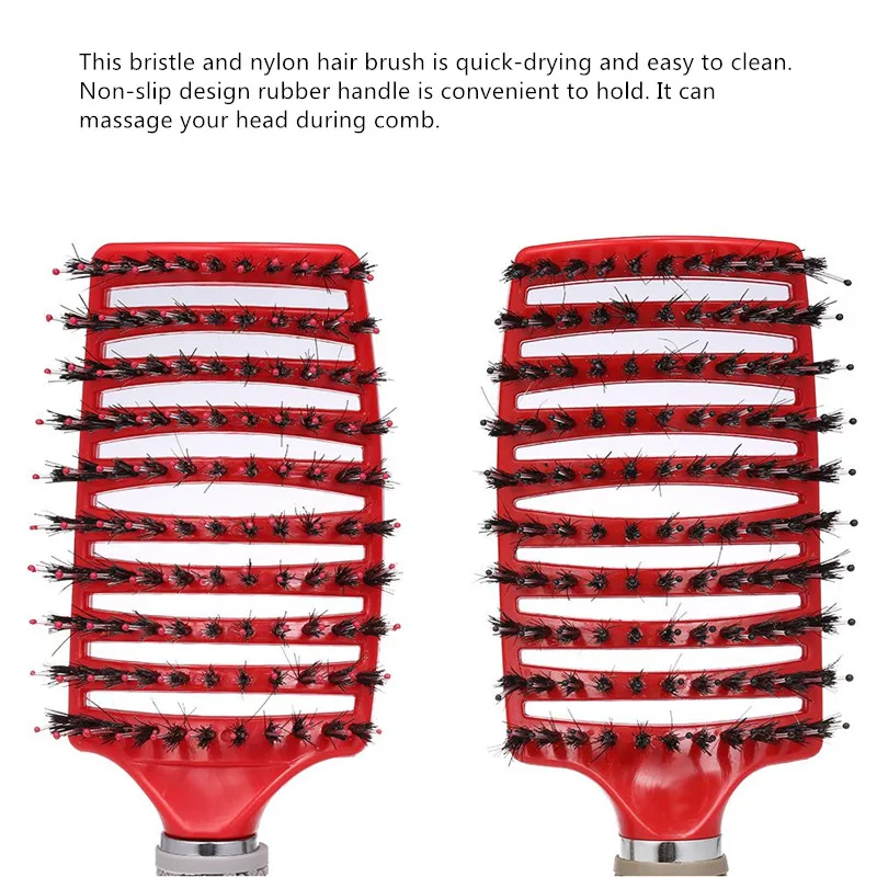 Dei capelli del Cuoio Capelluto Pettine di Massaggio Spazzola Per Capelli Setole Morbide di Nylon Delle Donne Ricci Detangle Spazzola di Capelli per il Salone di Parrucchiere Strumento di Styling Dropshipping