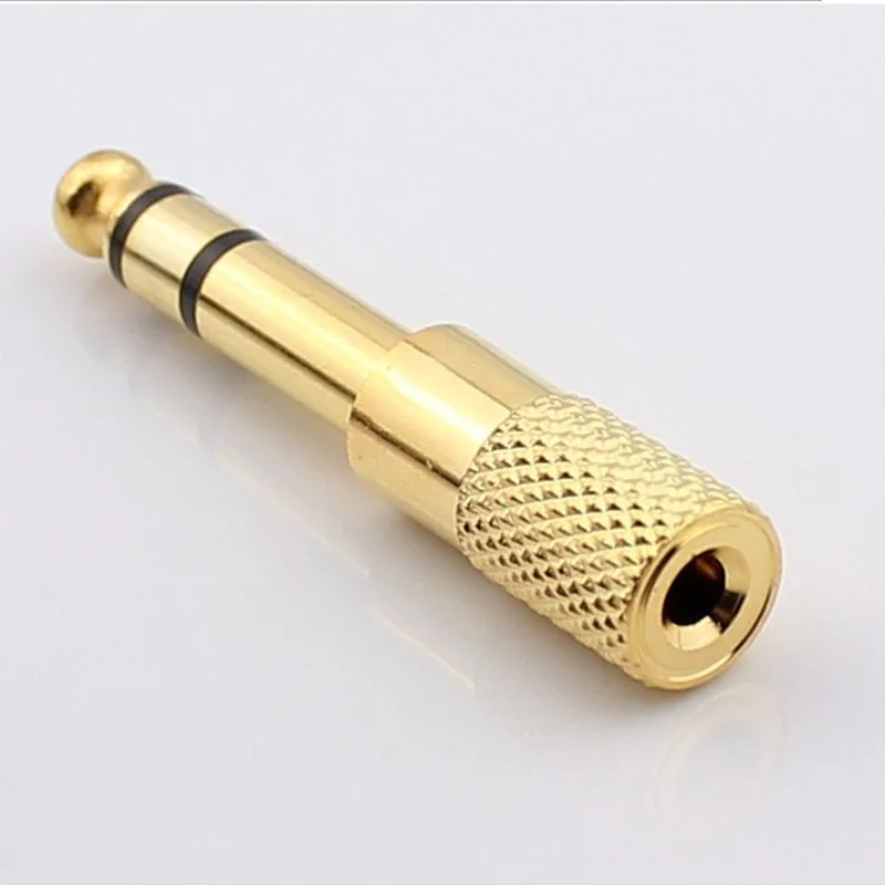 50pcs Jack 6.5mm Two channel to 3.5mm Female Audio Cable Connector TRS