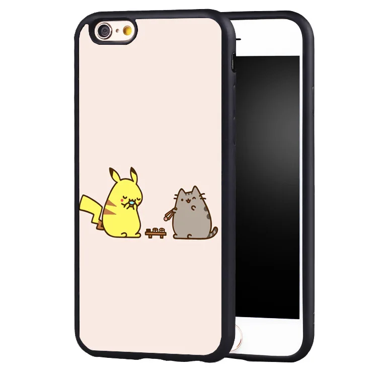 haar Nauwkeurig En team Leuke grappige Pusheen Pikachu Kat mode gsm beschermhoes voor iPhone 5 5C 5  S SE 6 6 plus 6 S 7 Plus - AliExpress