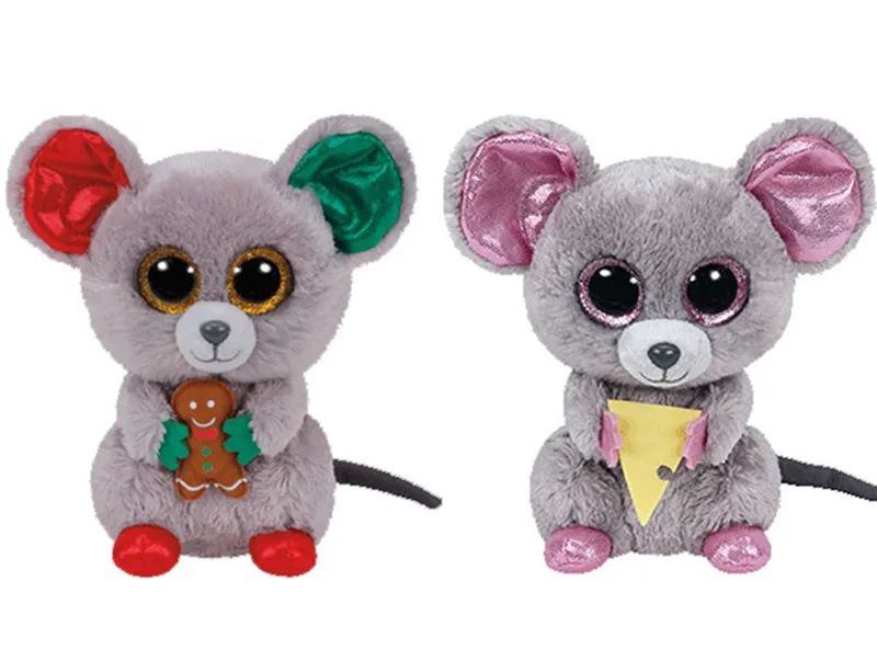 Ty Beanie Boos Christmas Holiday Mac Squeaker Mouse With