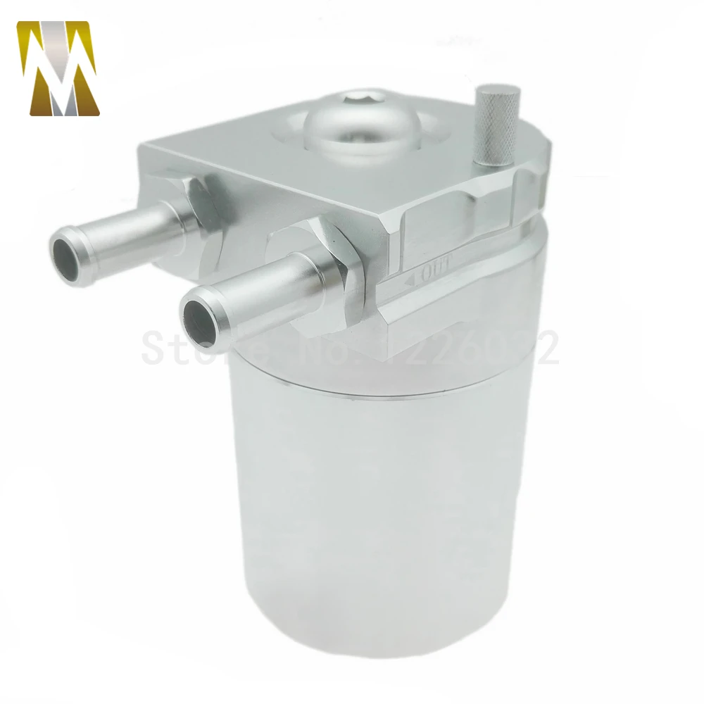 

Car Billet Aluminum Baffled Round Oil Catch Tank/Can Reservoir Tank Silver Color Can be splited Item