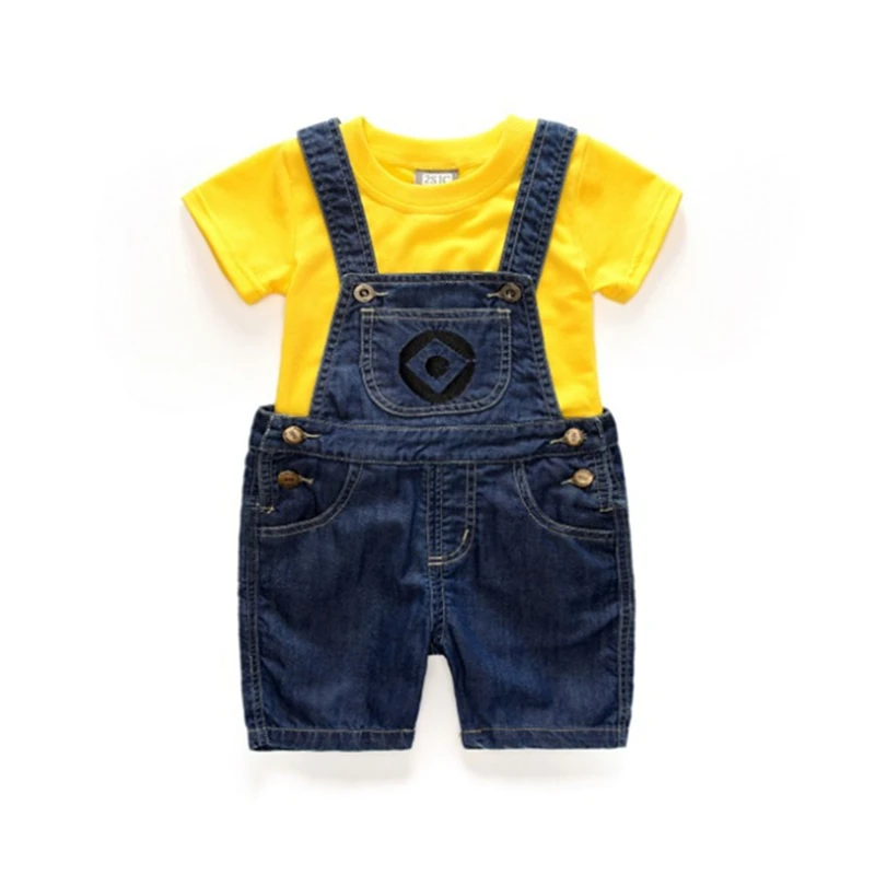 Children Clothing Set Baby Boys Clothes Suit Summer 2 PCs Short Sleeve Tops+Short Jeans Pants Little