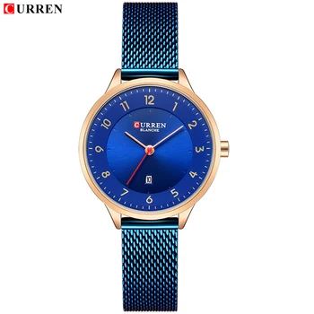 

CURREN Luxury Women Quartz Watches Ladies Fashion Rose Gold Wrist Watch Female Steel Mesh Waterproof Clock Relogio Feminino