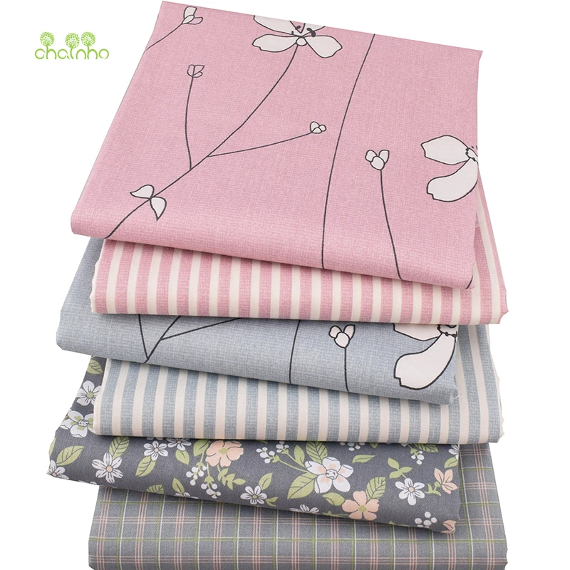 Chainho, 6 шт./лот, новая Цветочная серия саржевой хлопчатобумажной ткани, Лоскутная Ткань, сделай сам шитье стеганые жировые кварталы материал для ребенка и ребенка