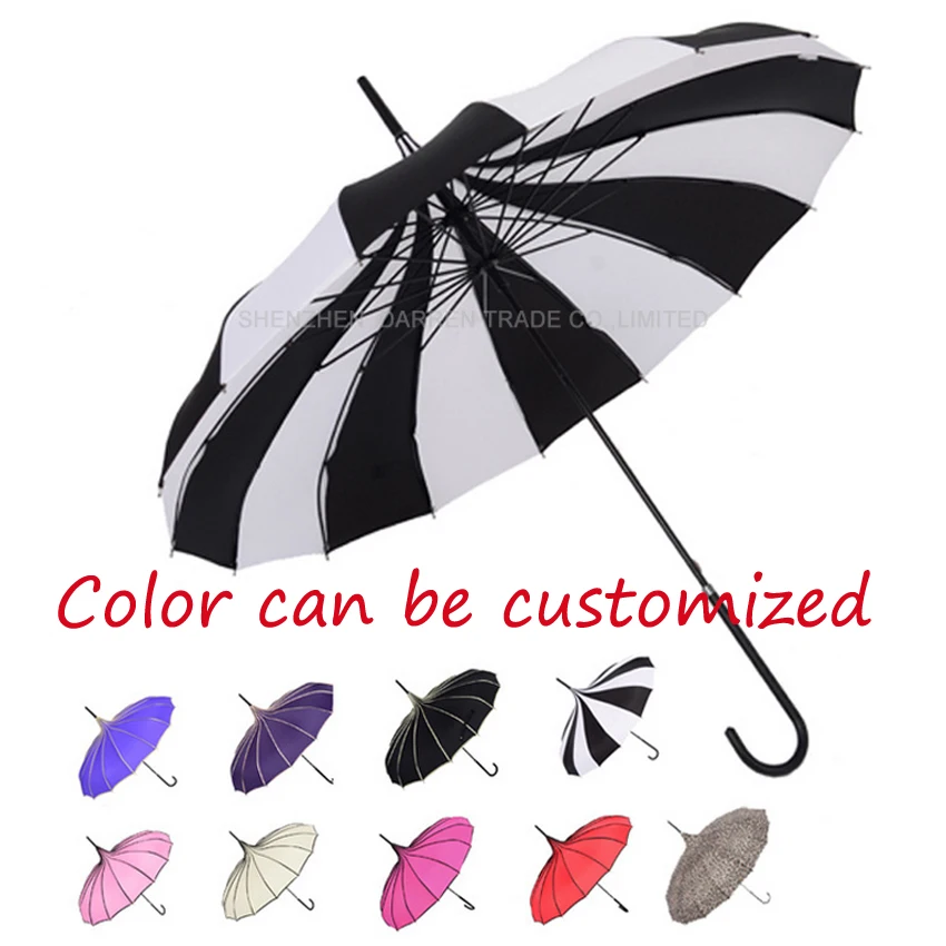 10pc-top-quality-creative-wedding-umbrella-sunny-and-rainy-pagoda-umbrella-straight-rod-with-color-can-be-customized