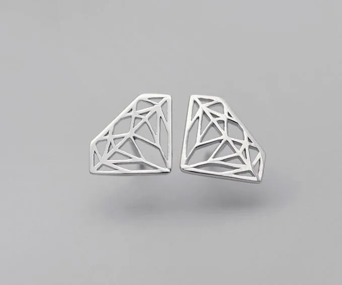 2017 New Punk earrings for women Simple Silver color geometric stud earrings brinco mother's gift