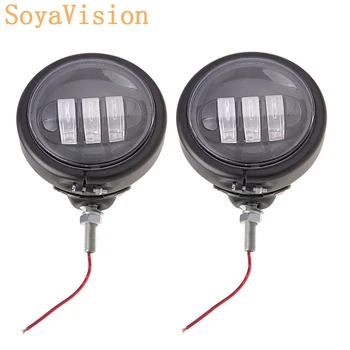 

1 Pair Black / Chrome 4.5" LED Projector Auxiliary Passing Spot Fog Light Lamp + 4.5 " Brackets For Harley moto Touring