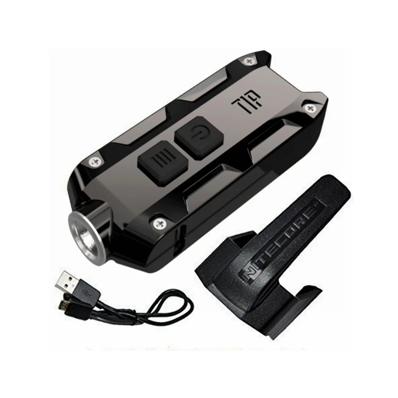 Nitecore TIP SS ключ из нержавеющей стали светильник USB Перезаряжаемый 360 люмен светодиодный водонепроницаемый флэш-светильник для портативного наружного путешествия - Испускаемый цвет: Black