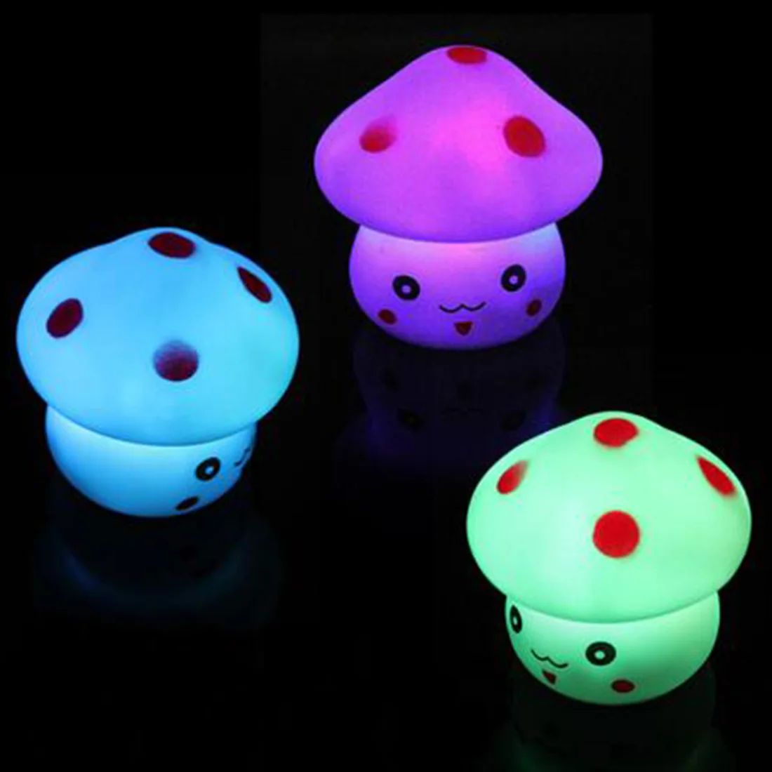 

1pc LED Night Light Colorful Mushroom Press Down Touch Room Desk Bedside Lamp for Baby Kids Christmas Gifts Interior Design