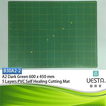 

Dark Green 3.0mm Rectangle Self Healing 5 Layers PVC Cutting Mat A2 60x45 cm 24x18 inch