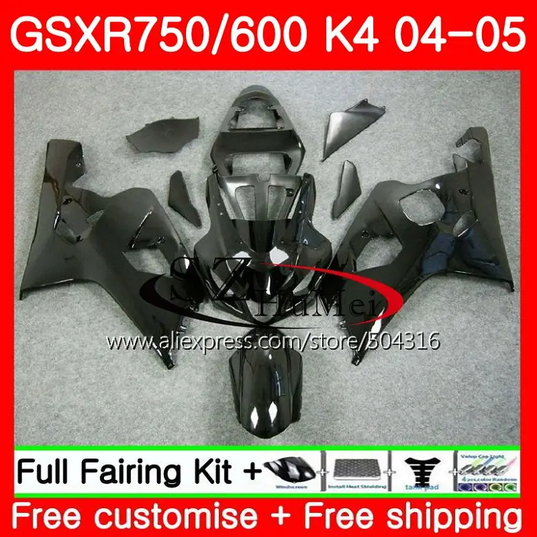 Средства ухода за кожей для SUZUKI GSXR 600 750 04 05 черный GSXR600/750 GSX-R750 30SH10 GSX-R600 K4 GSXR750 04 05 GSXR600 2004 2005 обтекатель