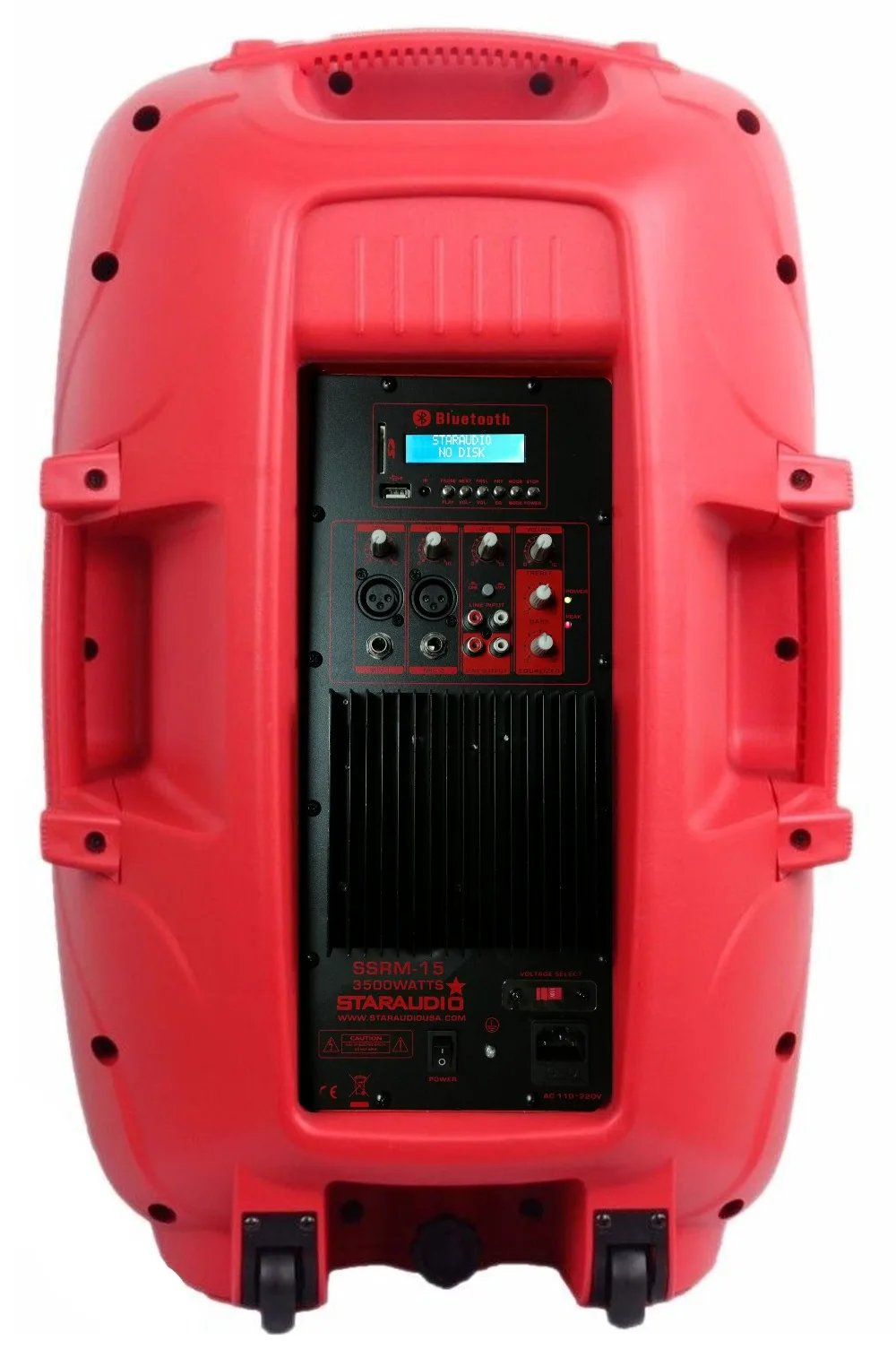3500w 15 inch   powered red pa dj stage party speaker usb sd card bluetooth speaker with speaker stand