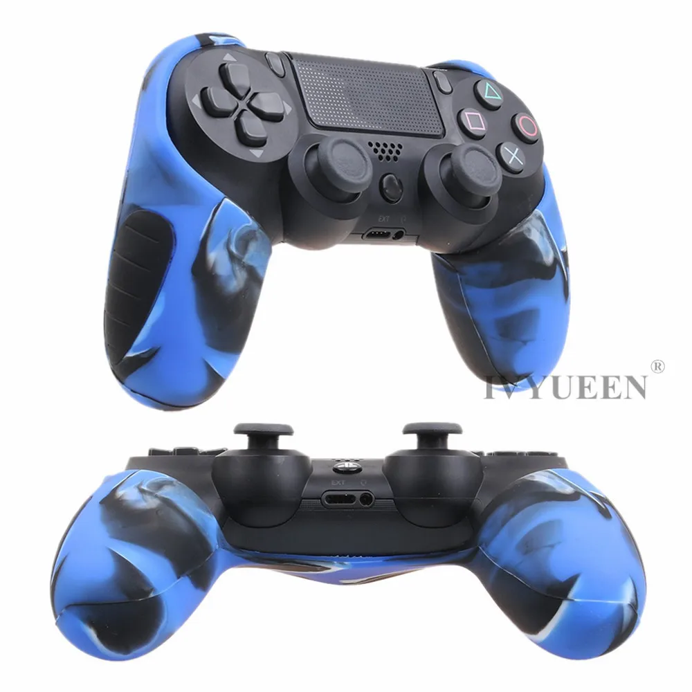 IVYUEEN толще половина кожи для Игровые приставки Dualshock 4 PS4 Pro Slim контроллер силиконовый чехол с 8 Стик шапки