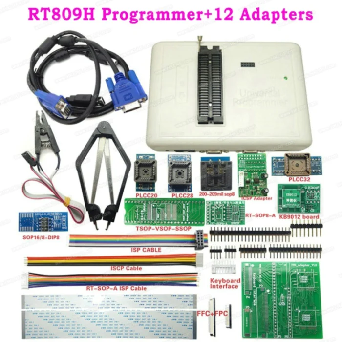 RT809H памяти на носителе EMMC-программирование NAND Flash+ 45 элементов с BGA63 BGA64 TSOP56 SOP44 адаптер RT809H программист+ кабель EDID - Цвет: RT809H 12 Items