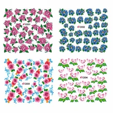 

4 PACKS / LOT Nail Art Water Transfers Stickers Nail Decals Stickers Water Decal Flowers Fish Butterfly Fruit C031-C055