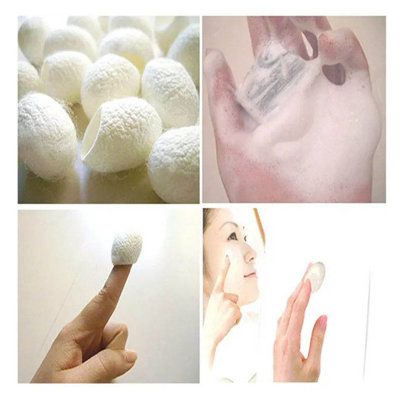 100 Pcs Silkworm Balls Purifying Whitening Exfoliating Scrub Blackhead Remover Natural Silk