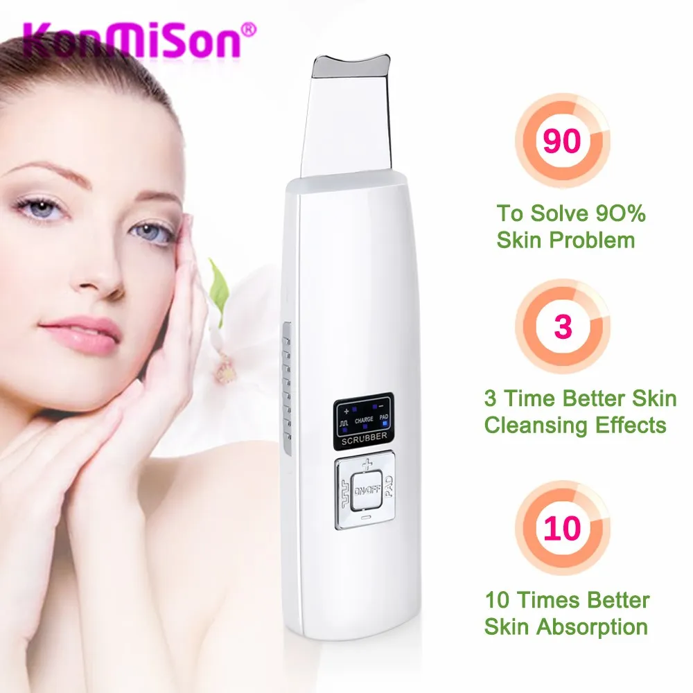 

KONMISO Ultrasonic Deep Face Cleaning Machine Skin Scrubber Remove Dirt Blackhead Reduce Wrinkles Spots Facial Whitening Lifting