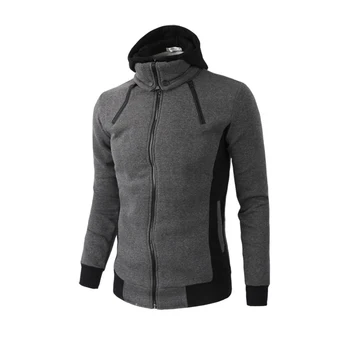 

fashion fake two pieces zipper patchwork hoodies men winter spring thick warm slim fit sweatshirts men Sudaderas Hombre XXXL