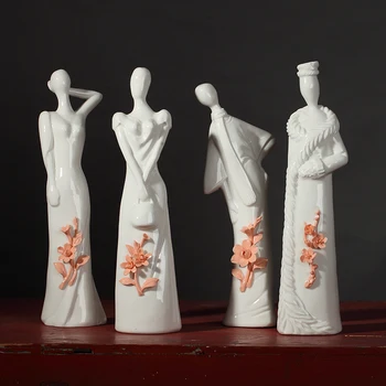 

ceramic fashion young girls lady figurines home decor crafts room ceramic handicraft ornament porcelain figurines vintage statue